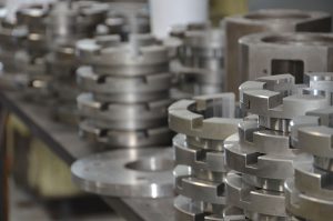 CNC Turning, piles of thrust rings ready for precision grinding